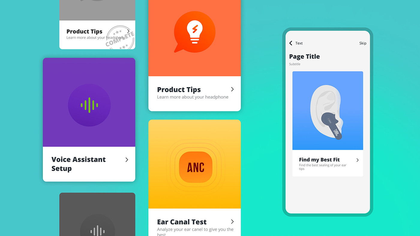 User interface (UI)，Digital media interface，Headset mobile application，