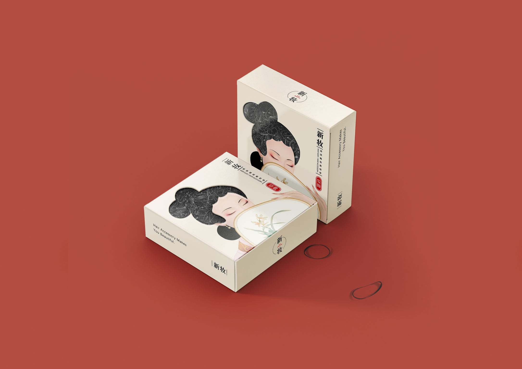 packing design，Beauty/health care，Hair accessories packaging，