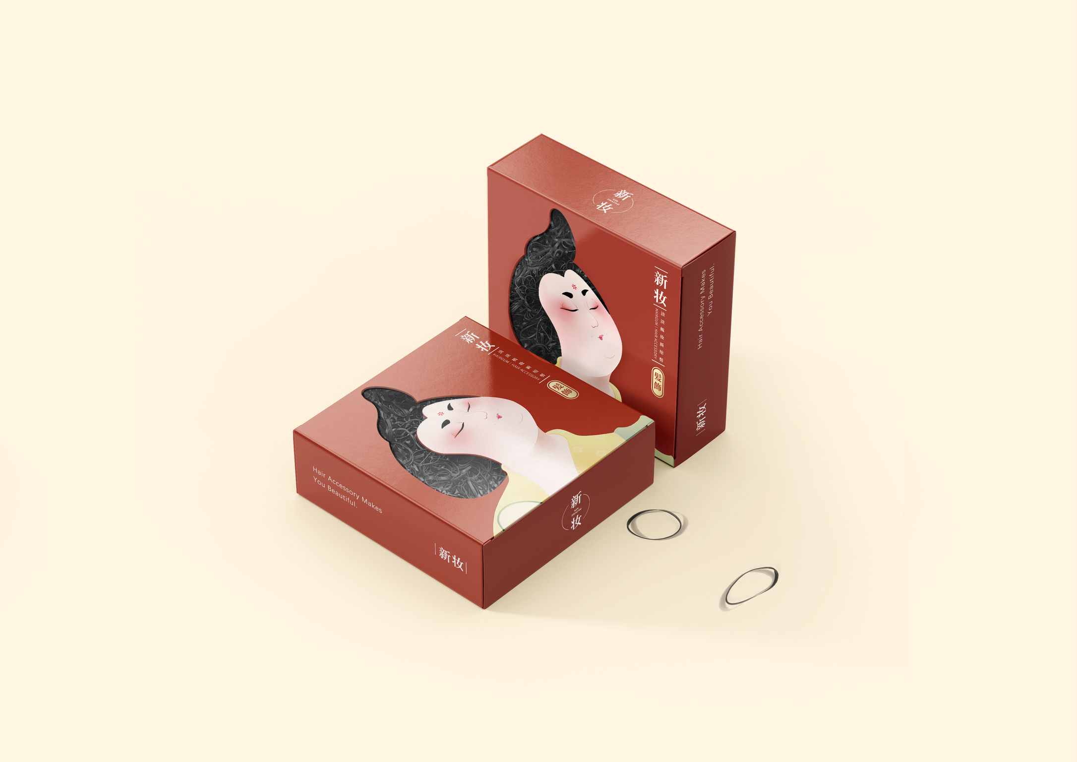 packing design，Beauty/health care，Hair accessories packaging，