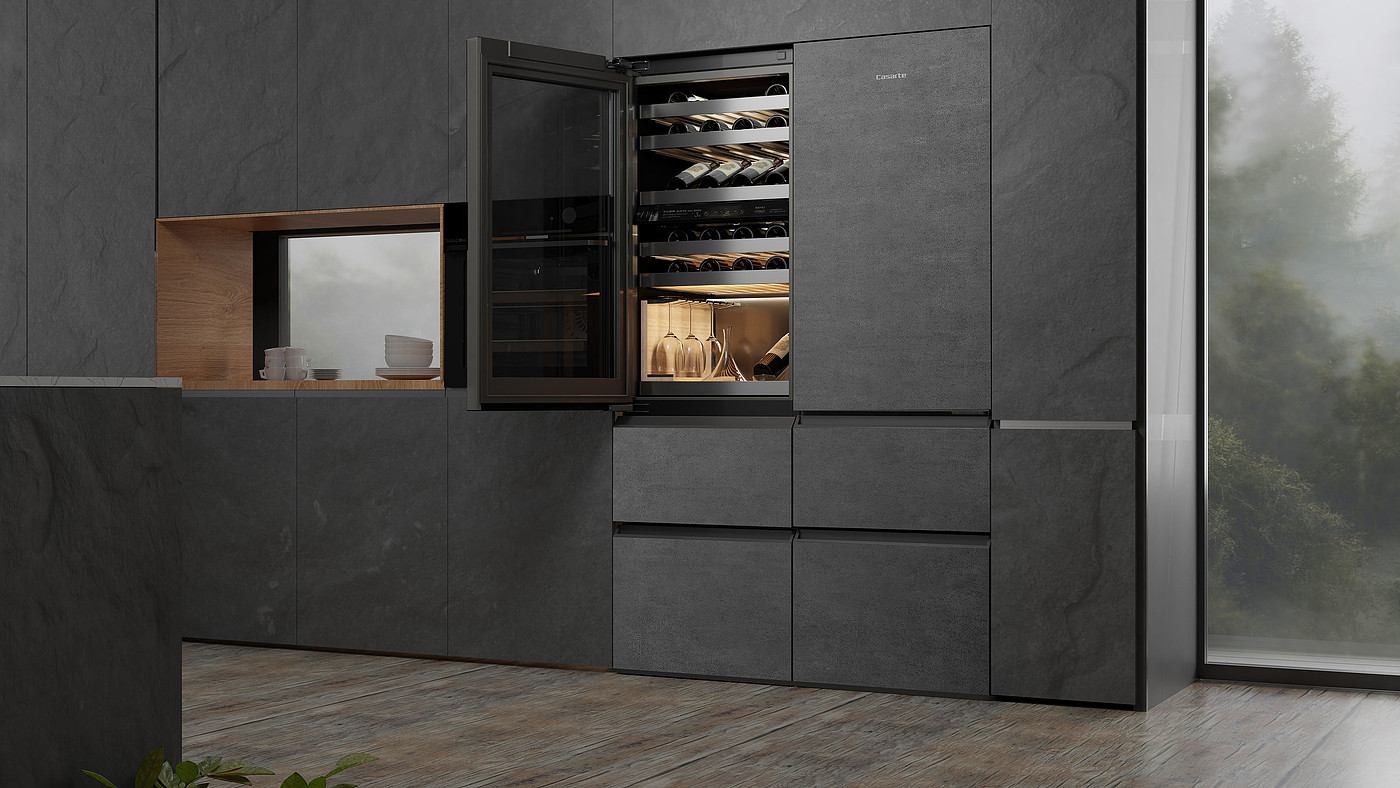 product design，kitchen，wine cabinet，