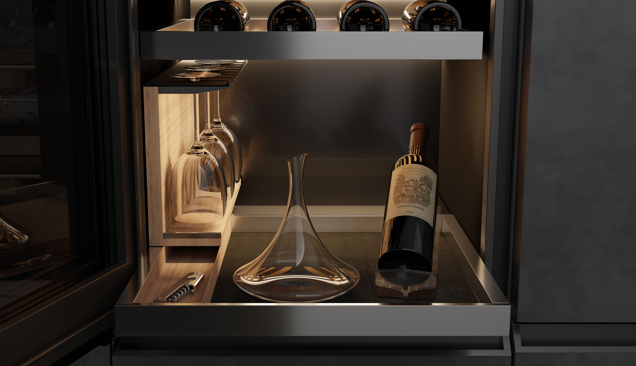 product design，kitchen，wine cabinet，