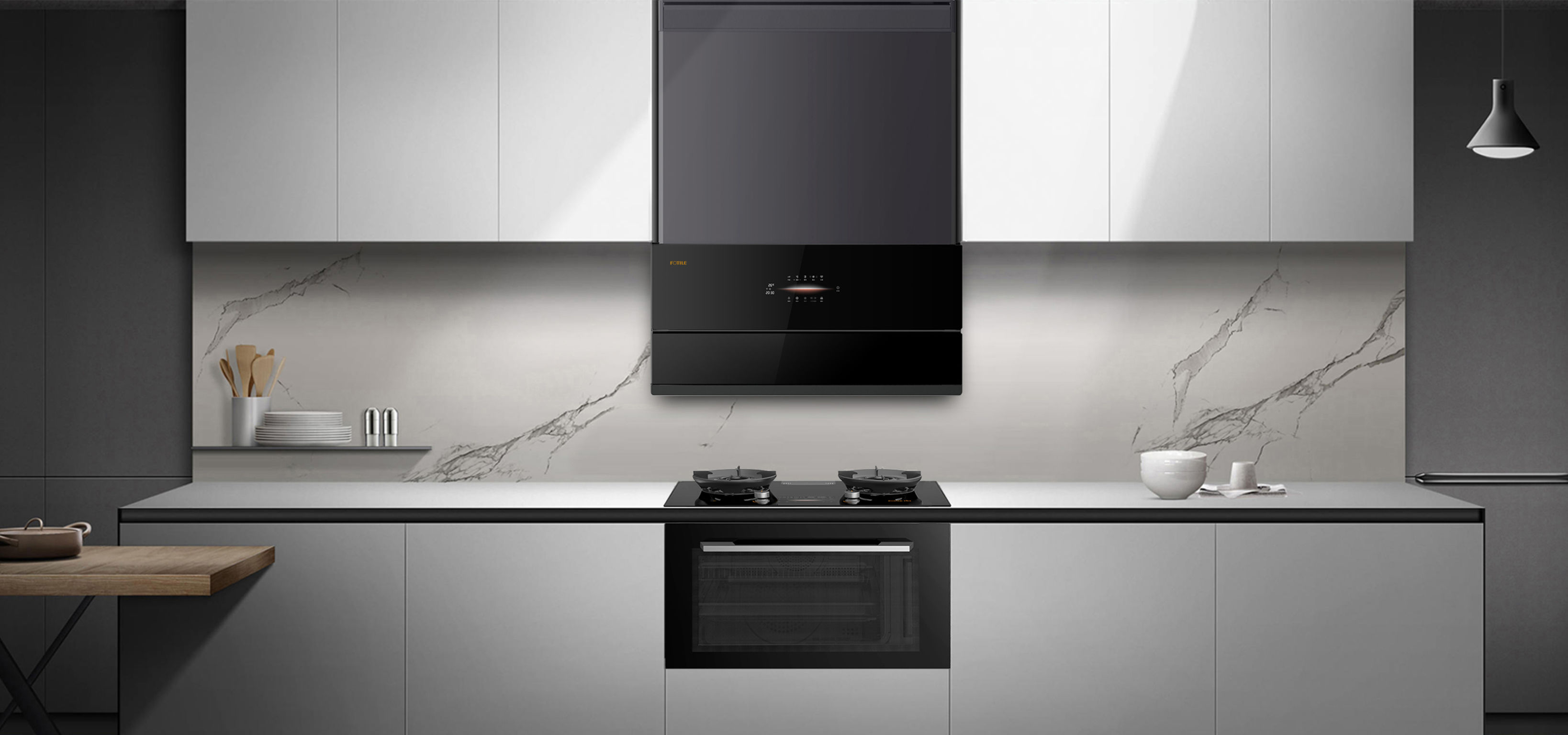 product design，kitchen，Range hood and air conditioner，