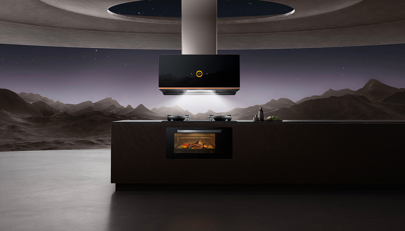 product design，kitchen，Smoke lampblack machine，