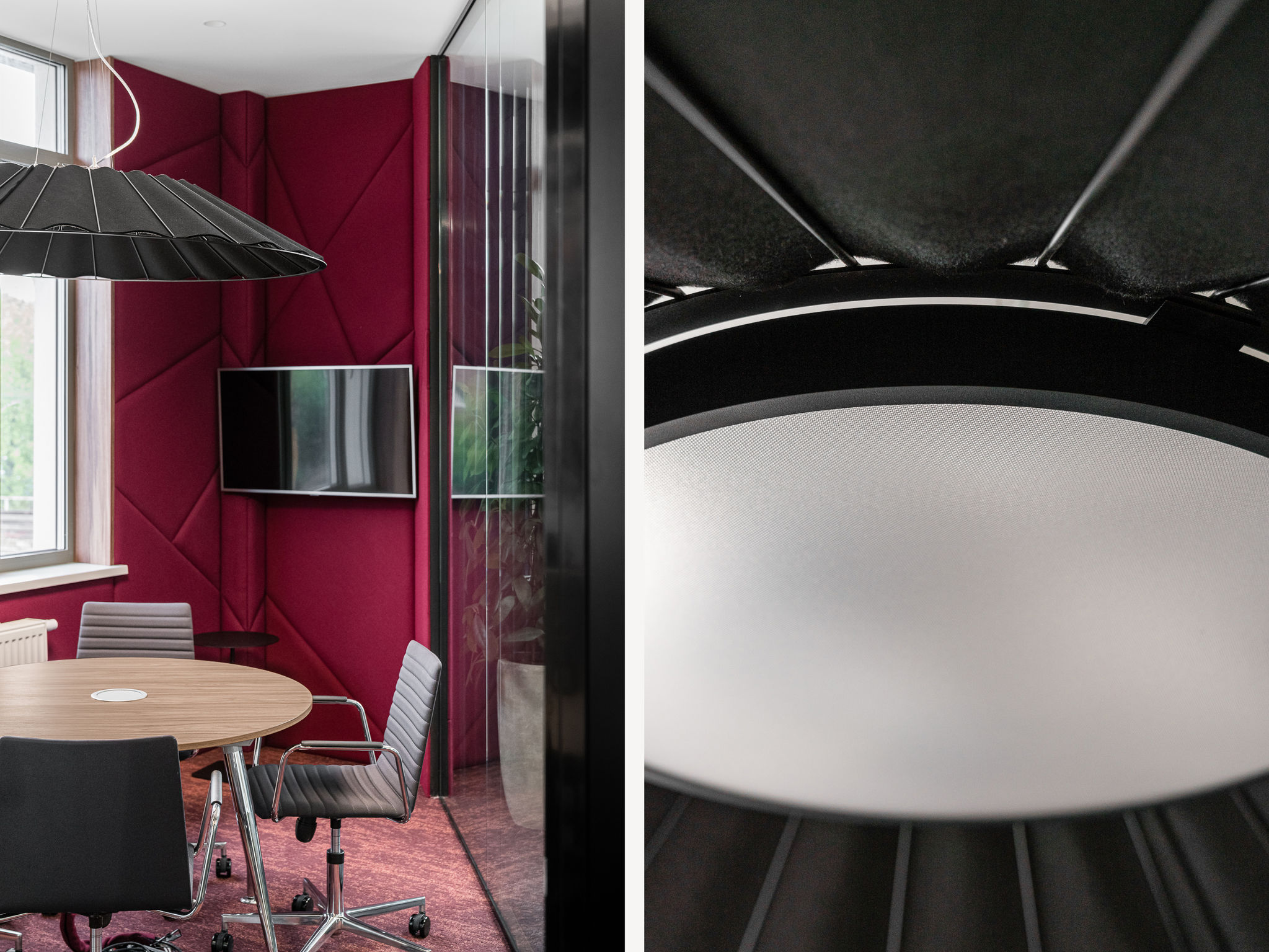 product design，lighting，Sound-absorbing chandelier，