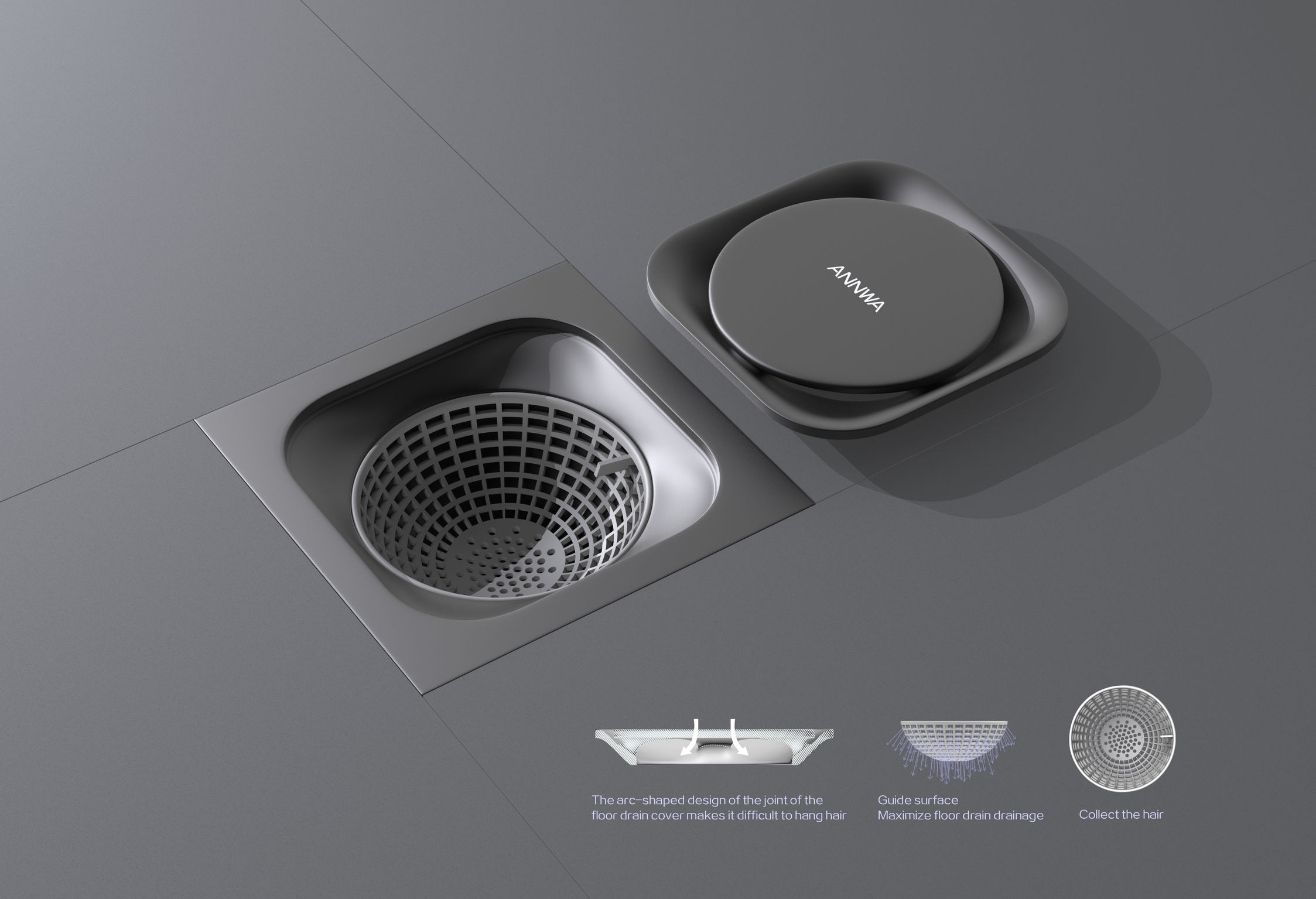 product design，bathroom，Toilet floor drain，