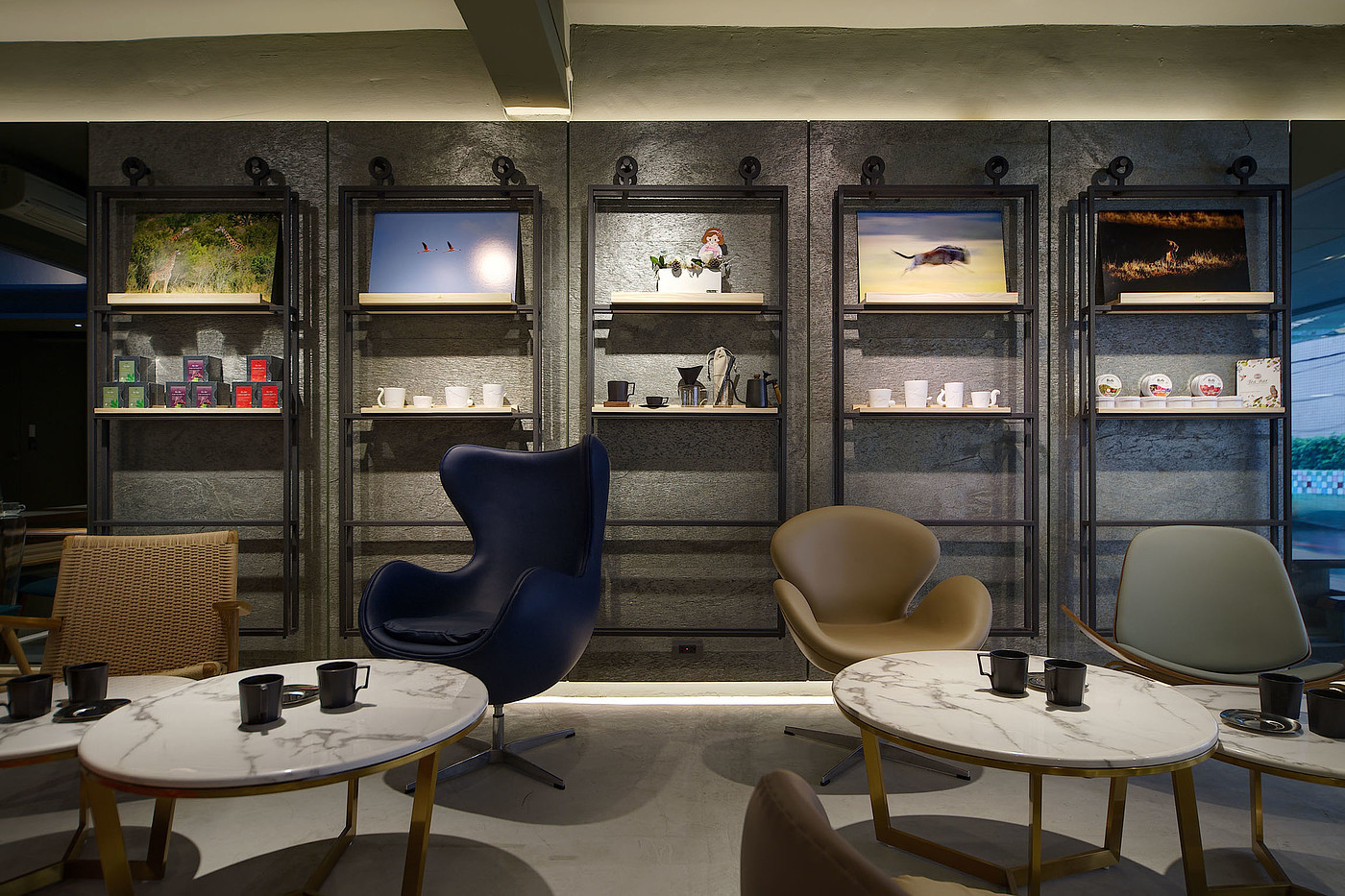 室内设计，款待空间，咖啡厅和展览空间，