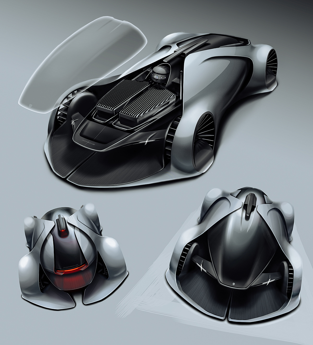 Porsche-X，Concept map，vr，Electric，Driverless，