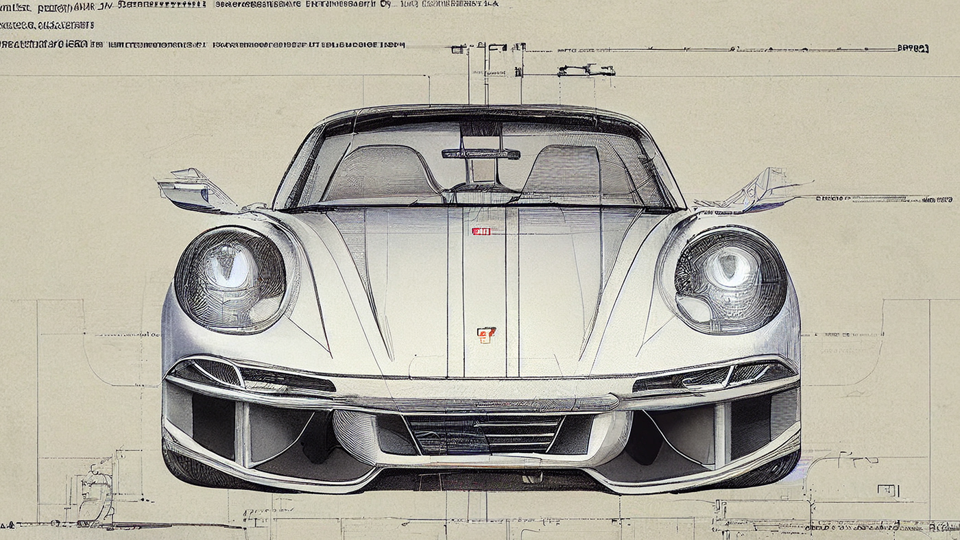 Automobile design，Concept Car，Car sketch，Porsche，Hand drawn，sketch，
