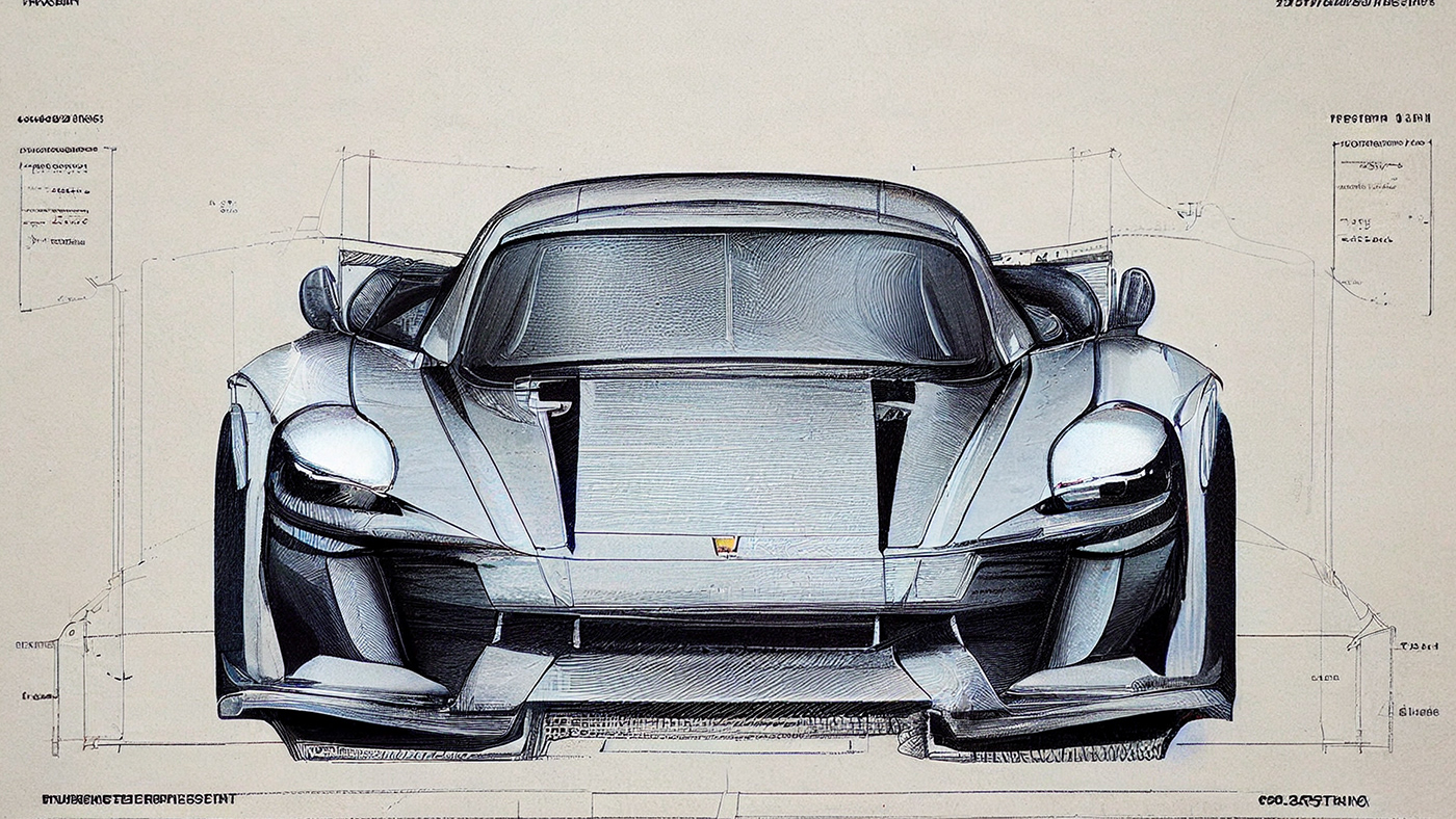 Automobile design，Concept Car，Car sketch，Porsche，Hand drawn，sketch，