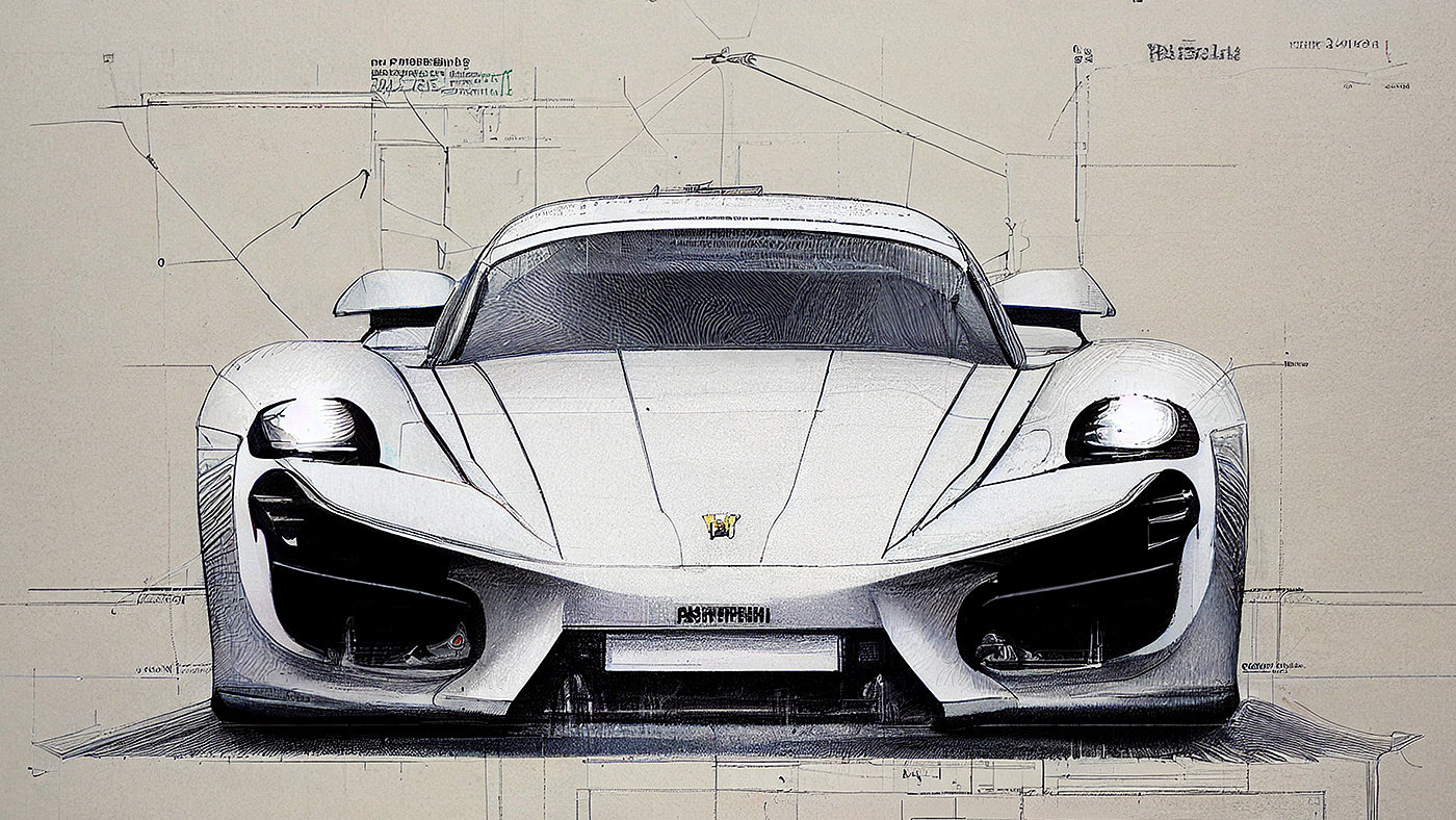 Automobile design，Concept Car，Car sketch，Porsche，Hand drawn，sketch，