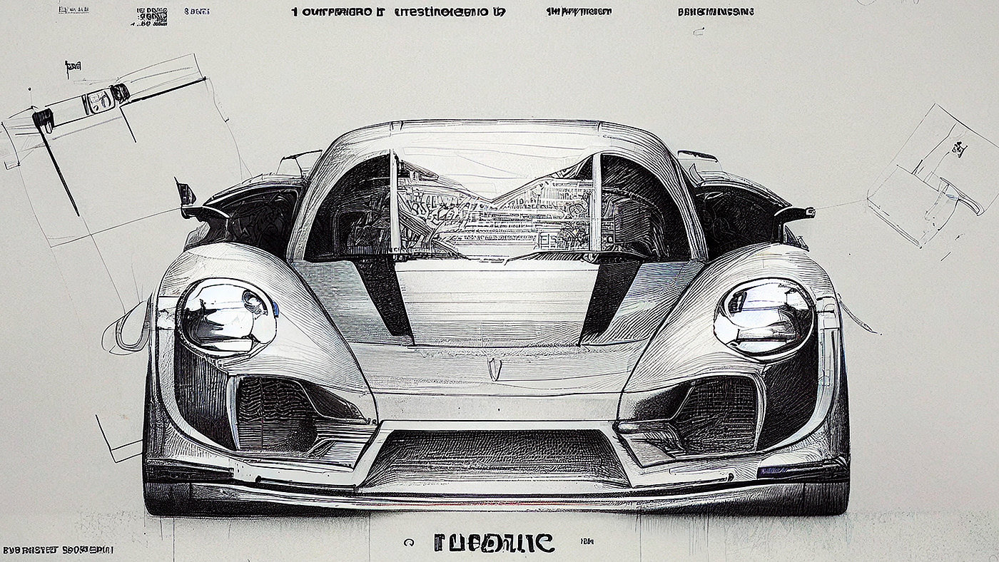 Automobile design，Concept Car，Car sketch，Porsche，Hand drawn，sketch，