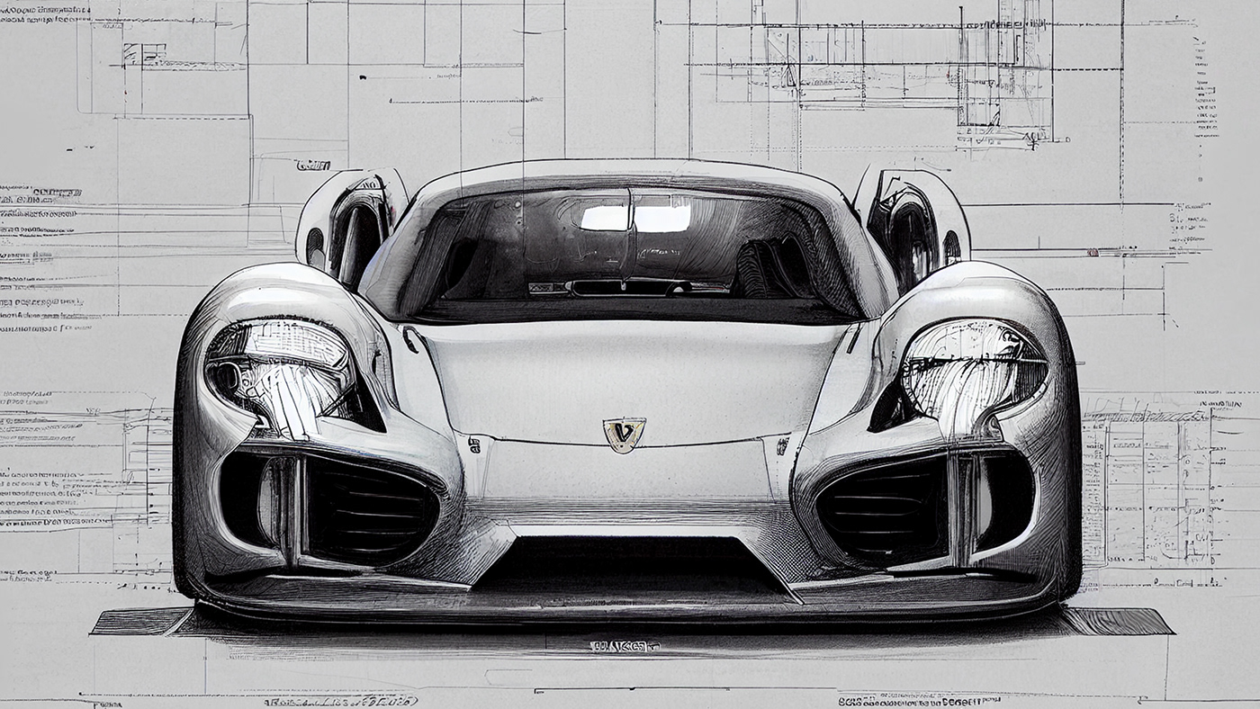 Automobile design，Concept Car，Car sketch，Porsche，Hand drawn，sketch，