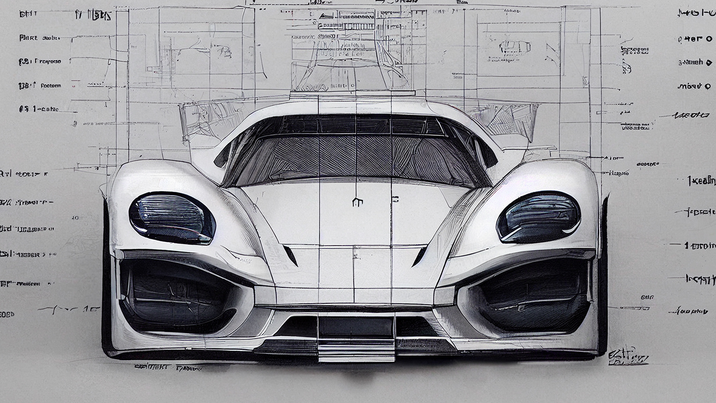 Automobile design，Concept Car，Car sketch，Porsche，Hand drawn，sketch，