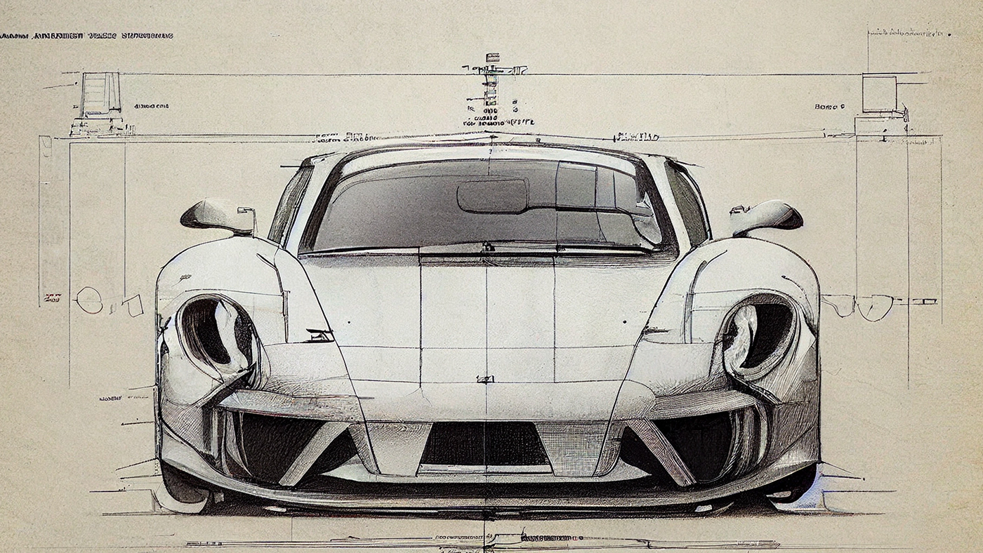 Automobile design，Concept Car，Car sketch，Porsche，Hand drawn，sketch，