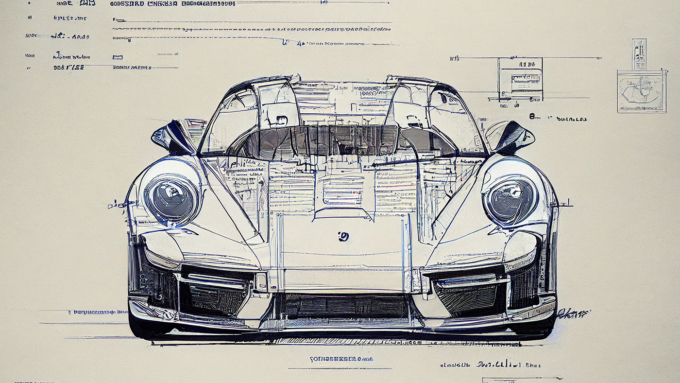 Automobile design，Concept Car，Car sketch，Porsche，Hand drawn，sketch，