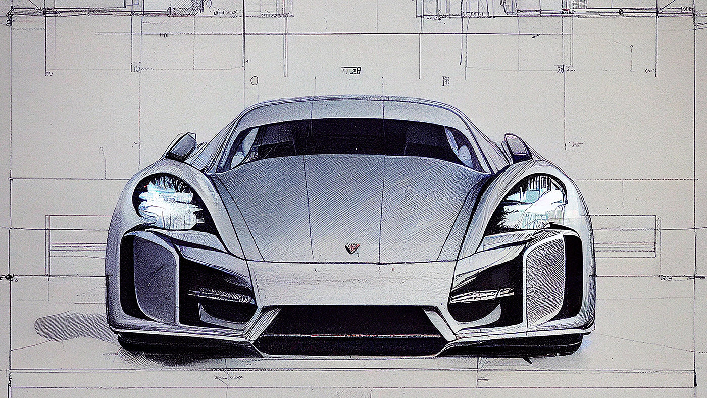 Automobile design，Concept Car，Car sketch，Porsche，Hand drawn，sketch，