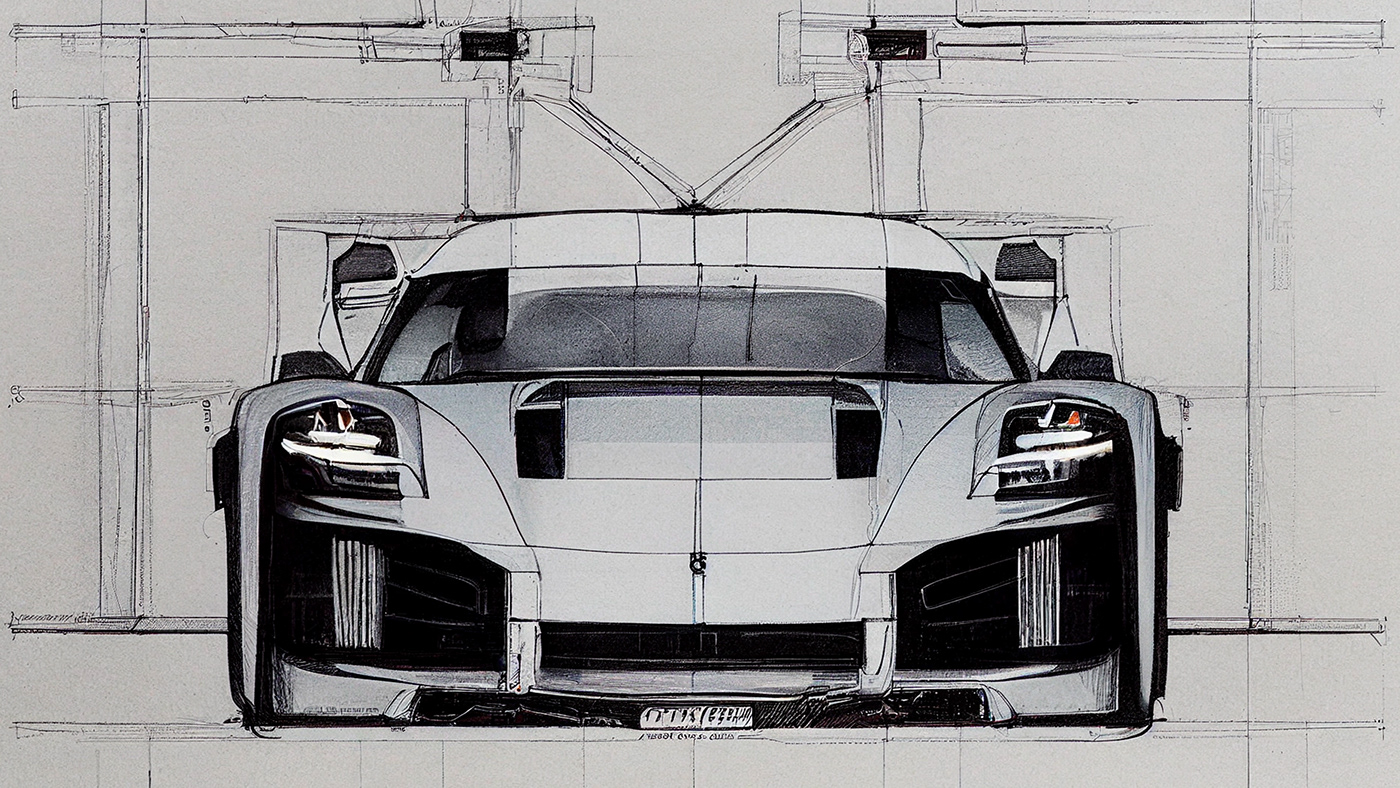 Automobile design，Concept Car，Car sketch，Porsche，Hand drawn，sketch，
