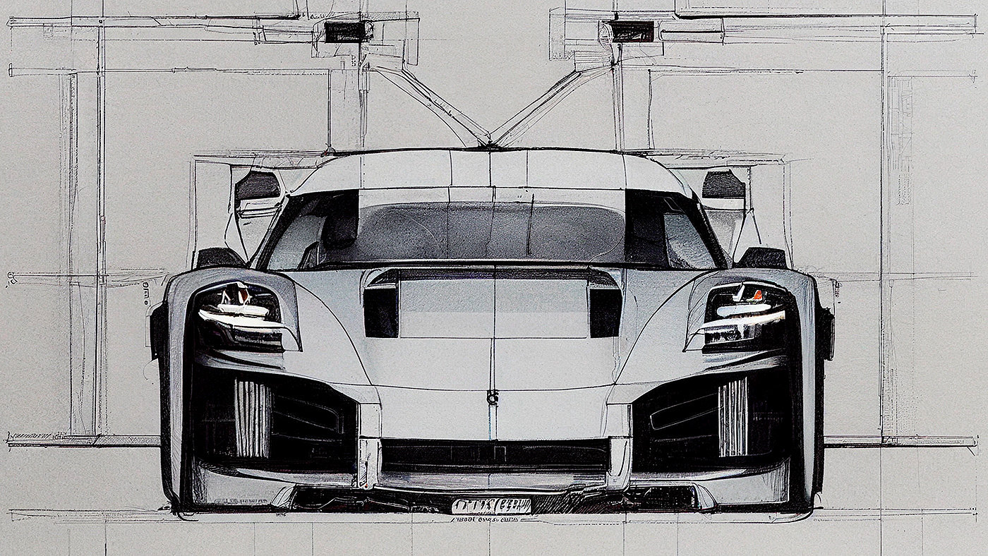 Automobile design，Concept Car，Car sketch，Porsche，Hand drawn，sketch，