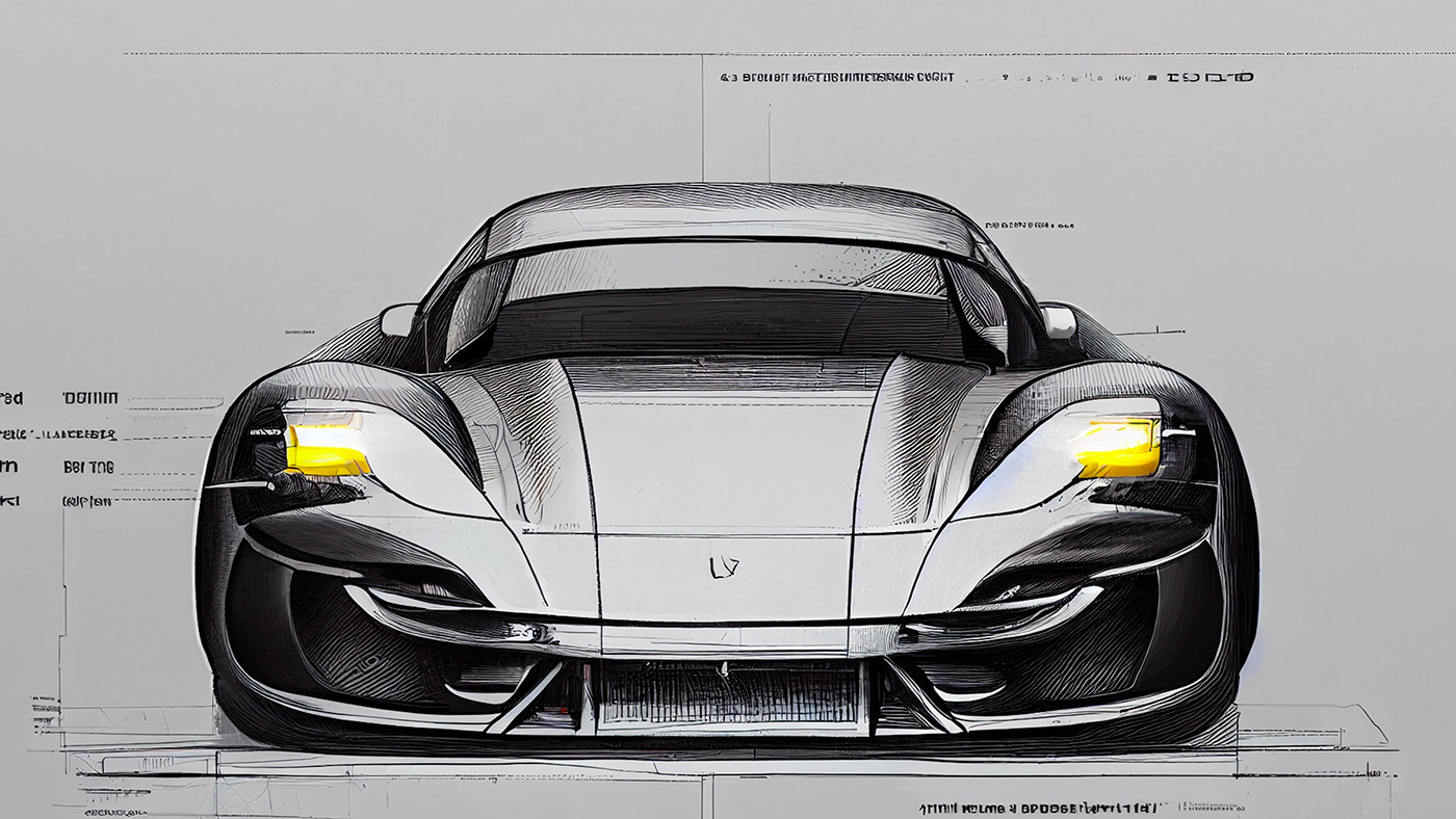Automobile design，Concept Car，Car sketch，Porsche，Hand drawn，sketch，