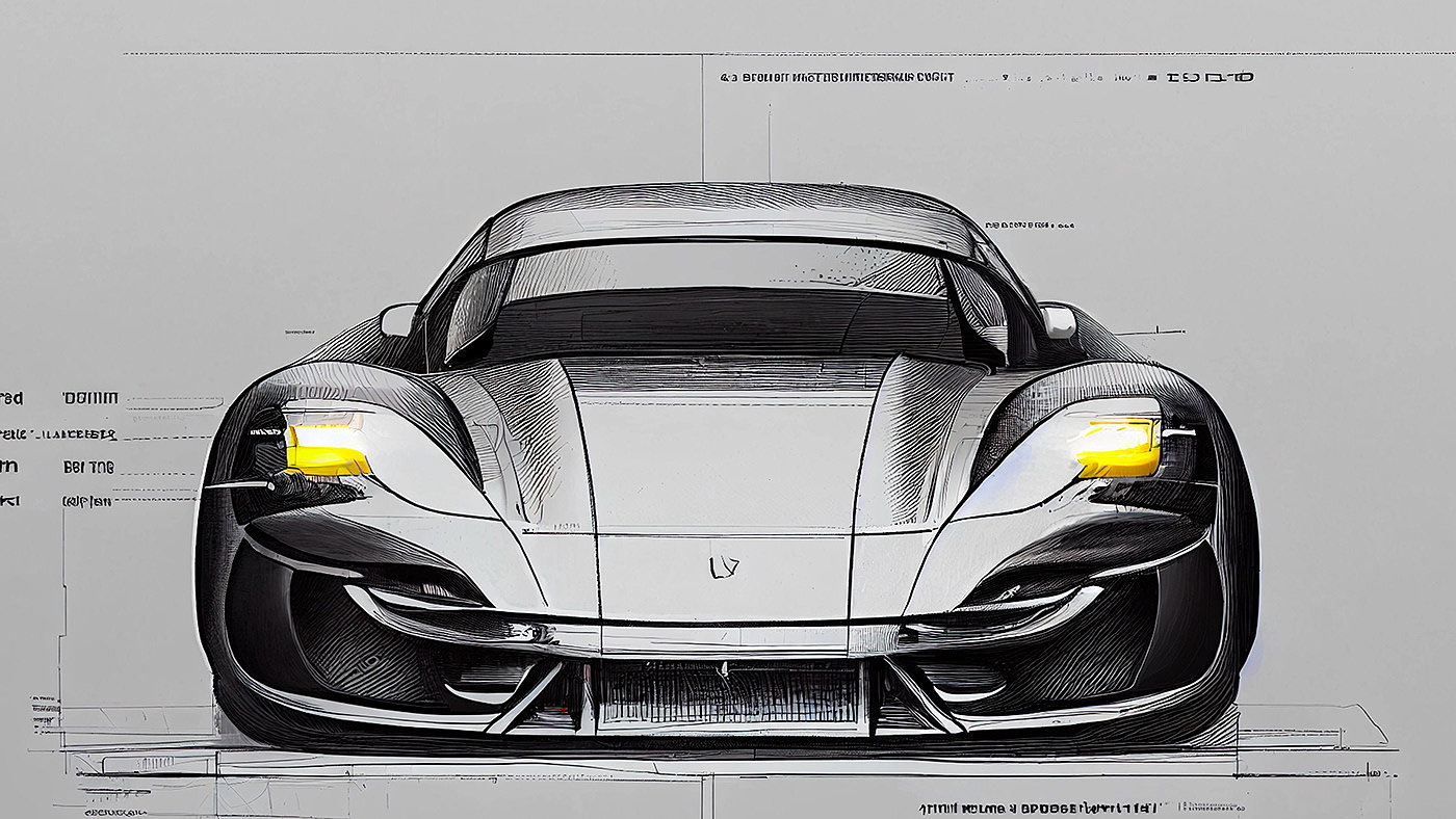 Automobile design，Concept Car，Car sketch，Porsche，Hand drawn，sketch，