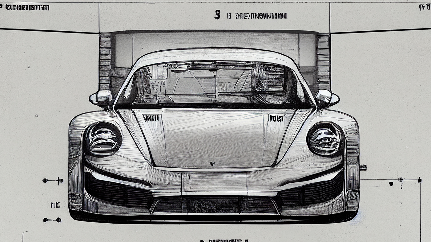 Automobile design，Concept Car，Car sketch，Porsche，Hand drawn，sketch，