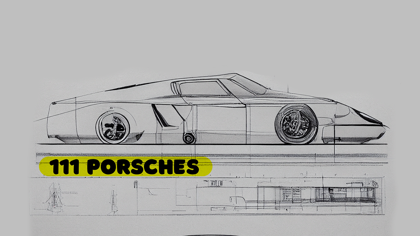 Automobile design，Concept Car，Car sketch，Porsche，Hand drawn，sketch，