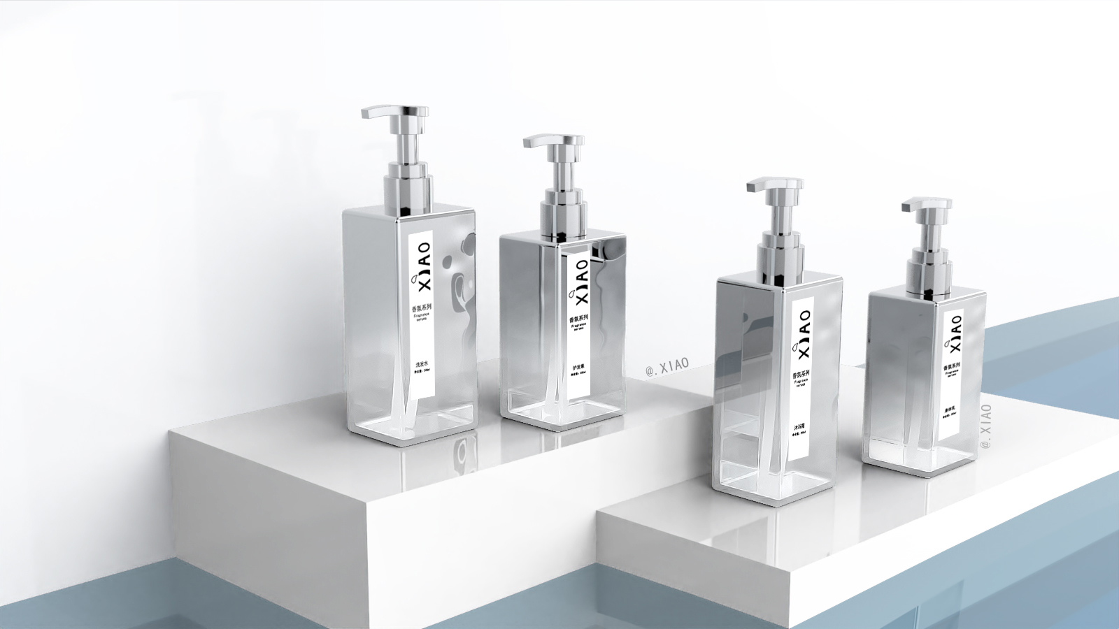 Appearance design of washing and protecting products，Shampoo, conditioner, shower gel, body milk，