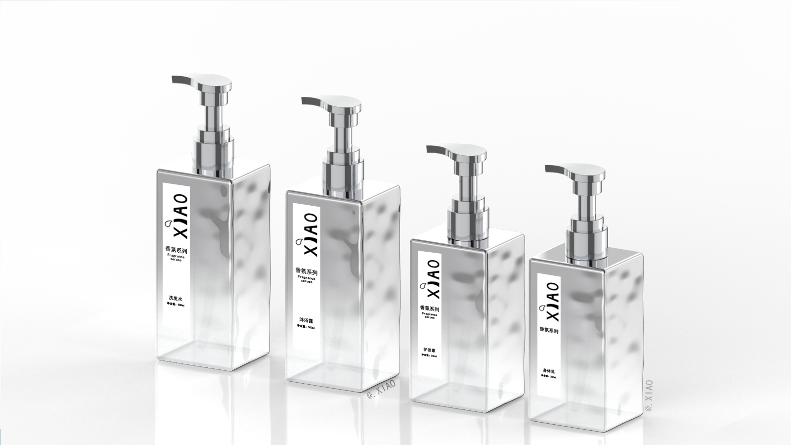 Appearance design of washing and protecting products，Shampoo, conditioner, shower gel, body milk，