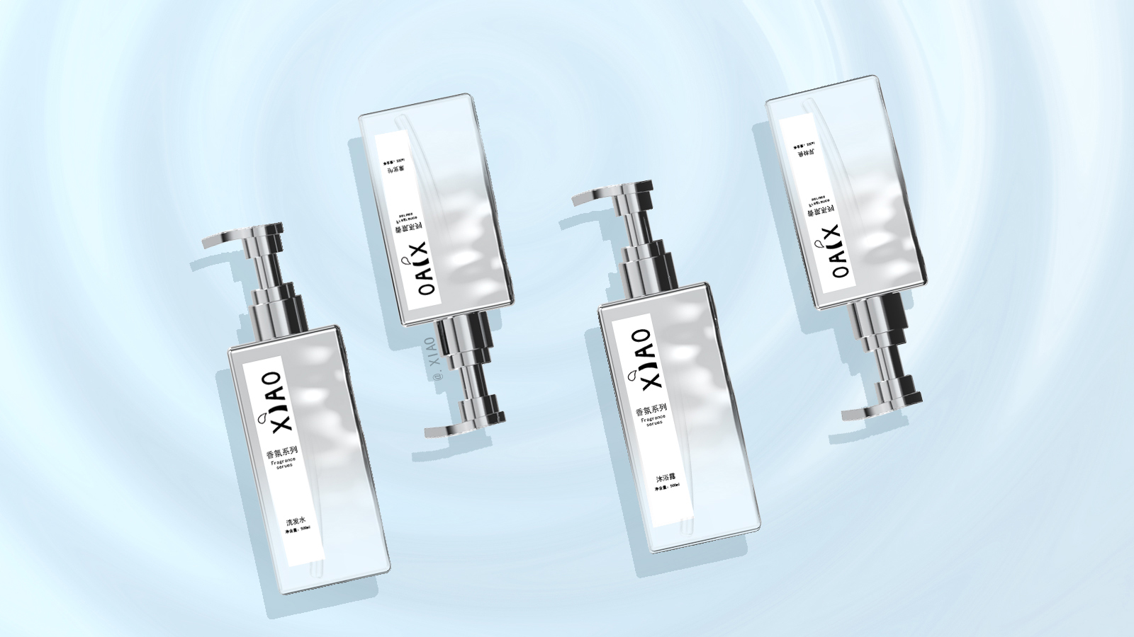 Appearance design of washing and protecting products，Shampoo, conditioner, shower gel, body milk，