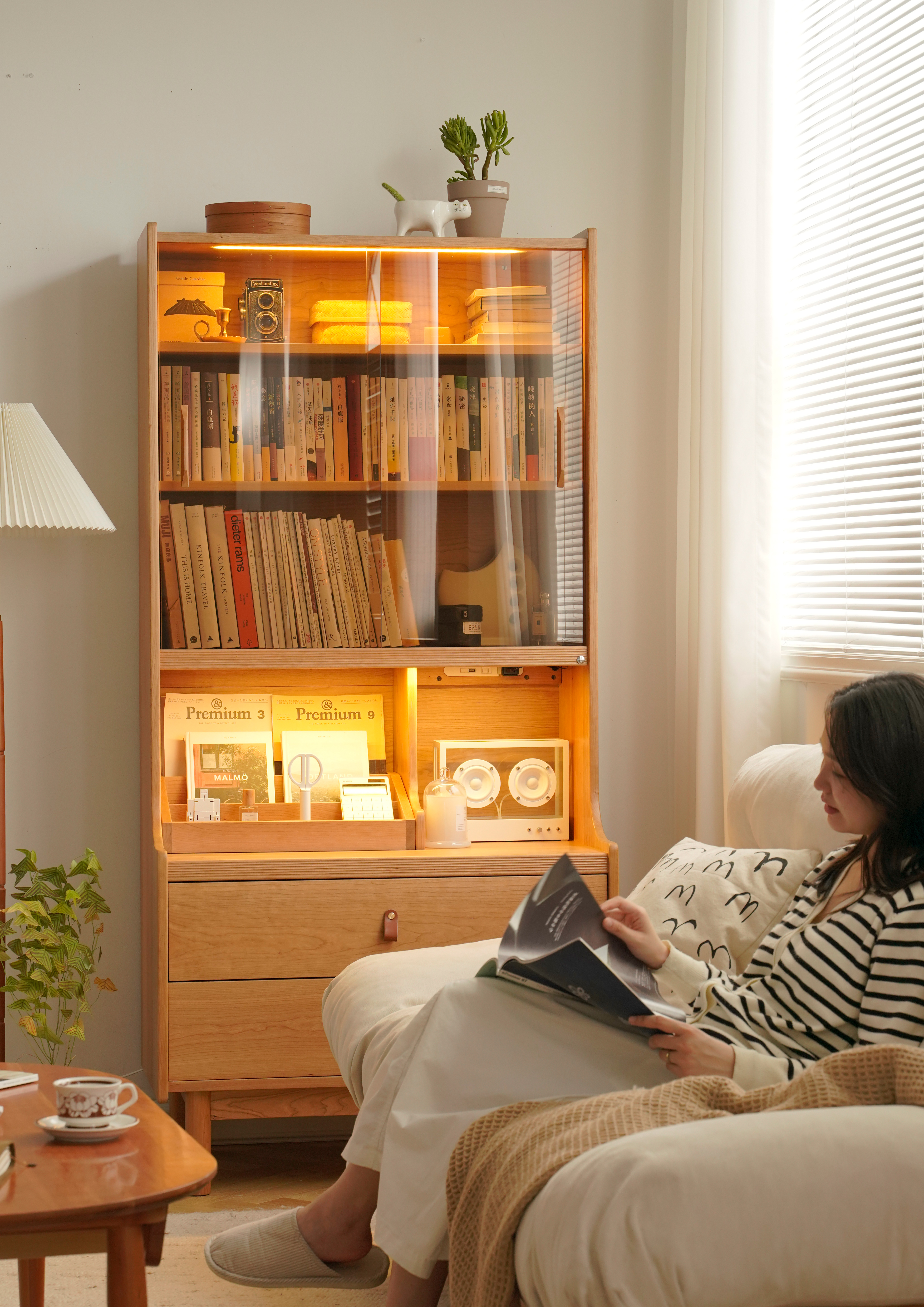 product design，furniture design ，industrial design，Bookcase，Bookcase design，Solid wood bookcase，Desk bookcase，Storage cabinet，