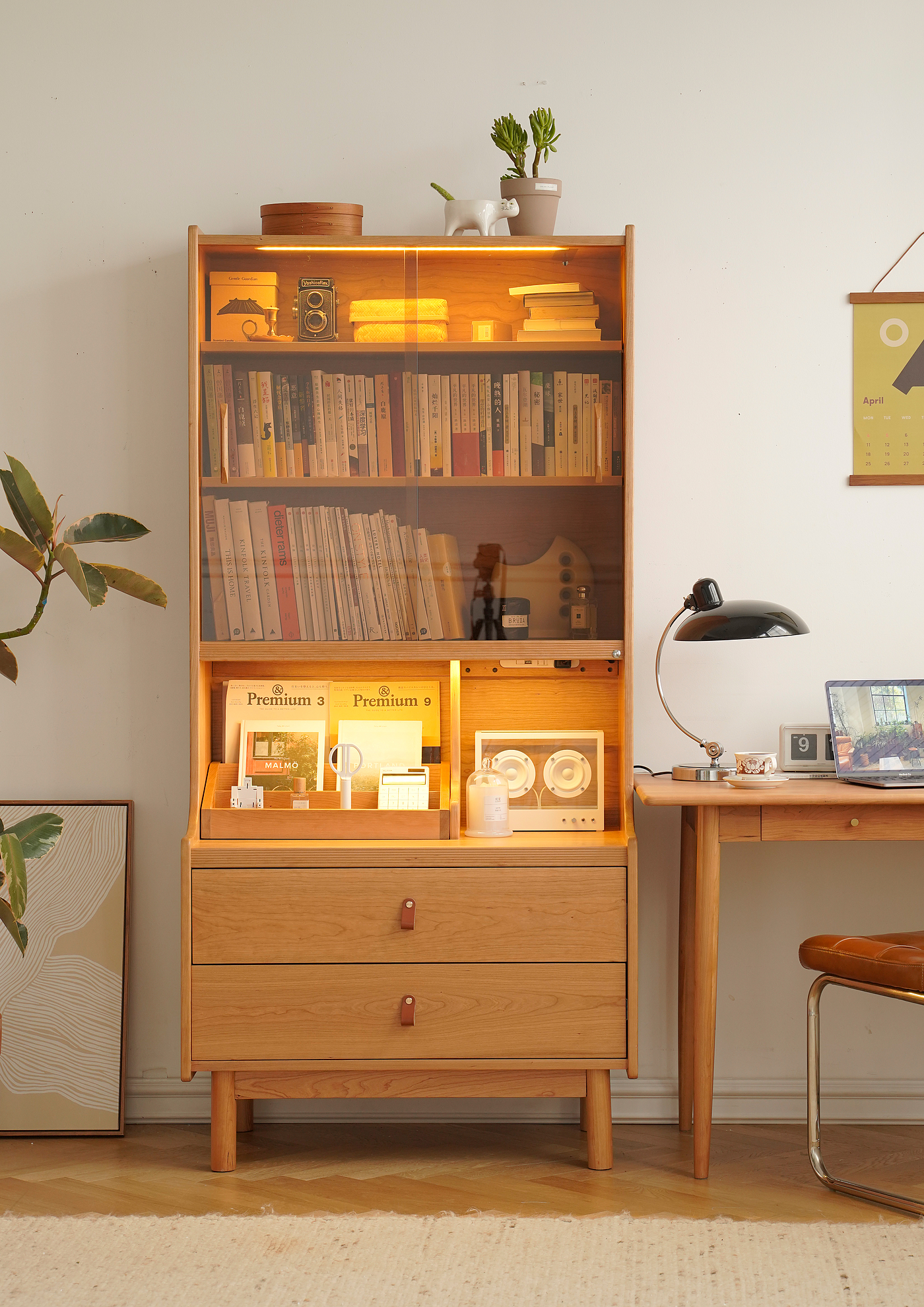 product design，furniture design ，industrial design，Bookcase，Bookcase design，Solid wood bookcase，Desk bookcase，Storage cabinet，
