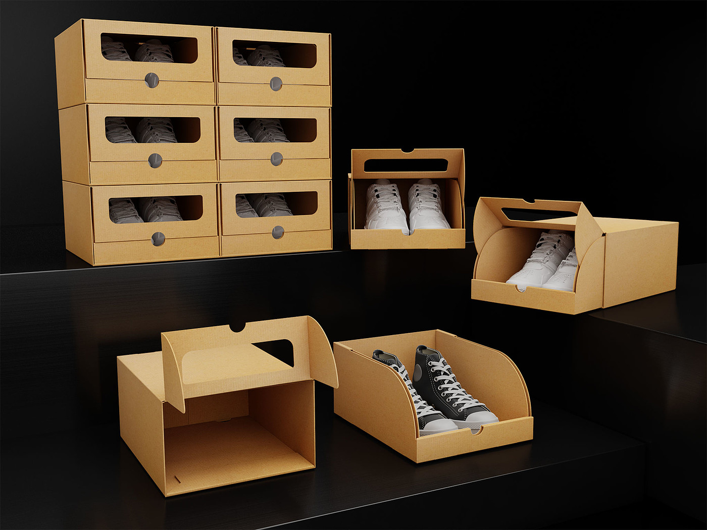 包装设计，居家，两用鞋盒，