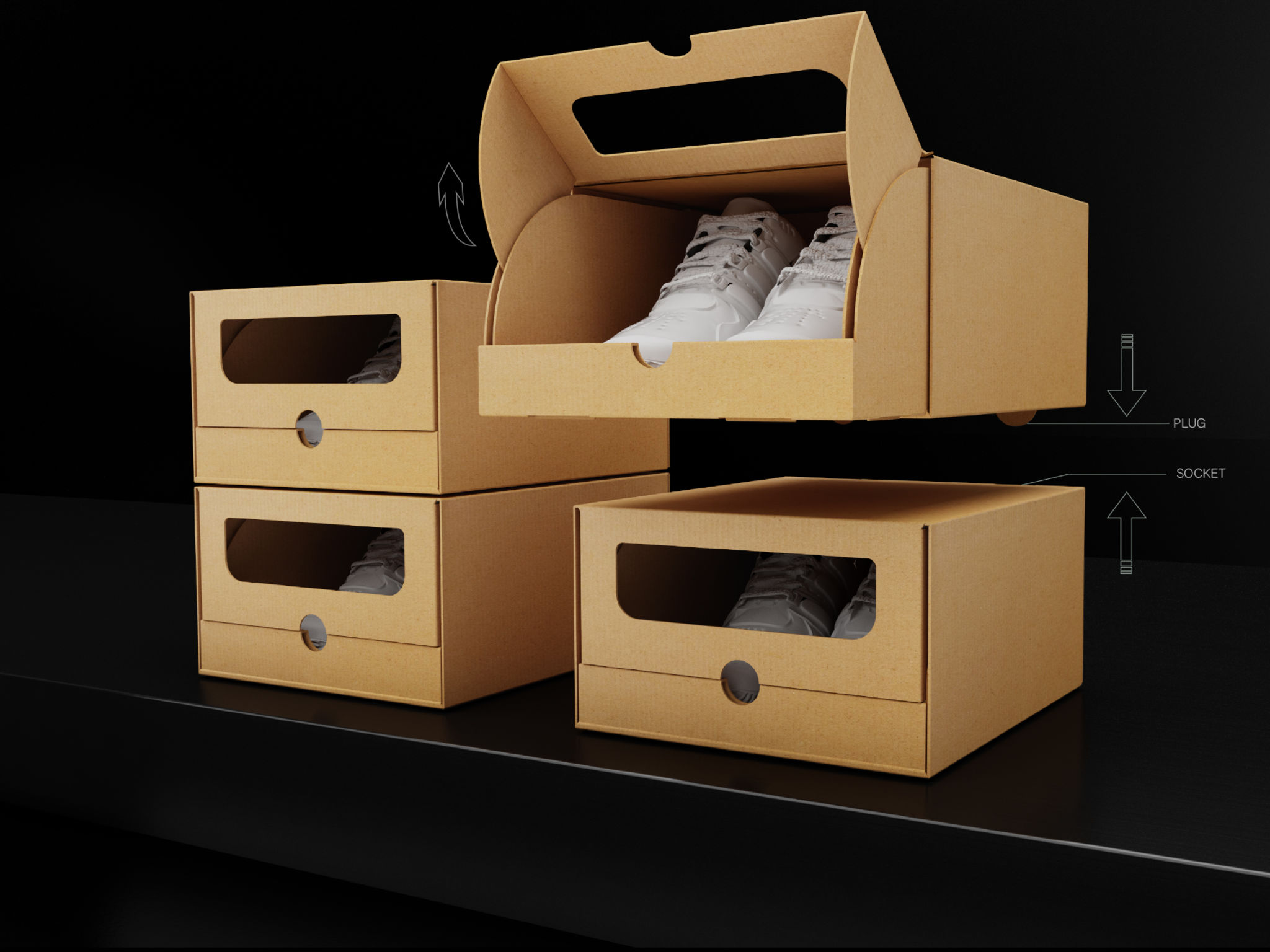 packing design，Home，Dual-purpose shoe box，