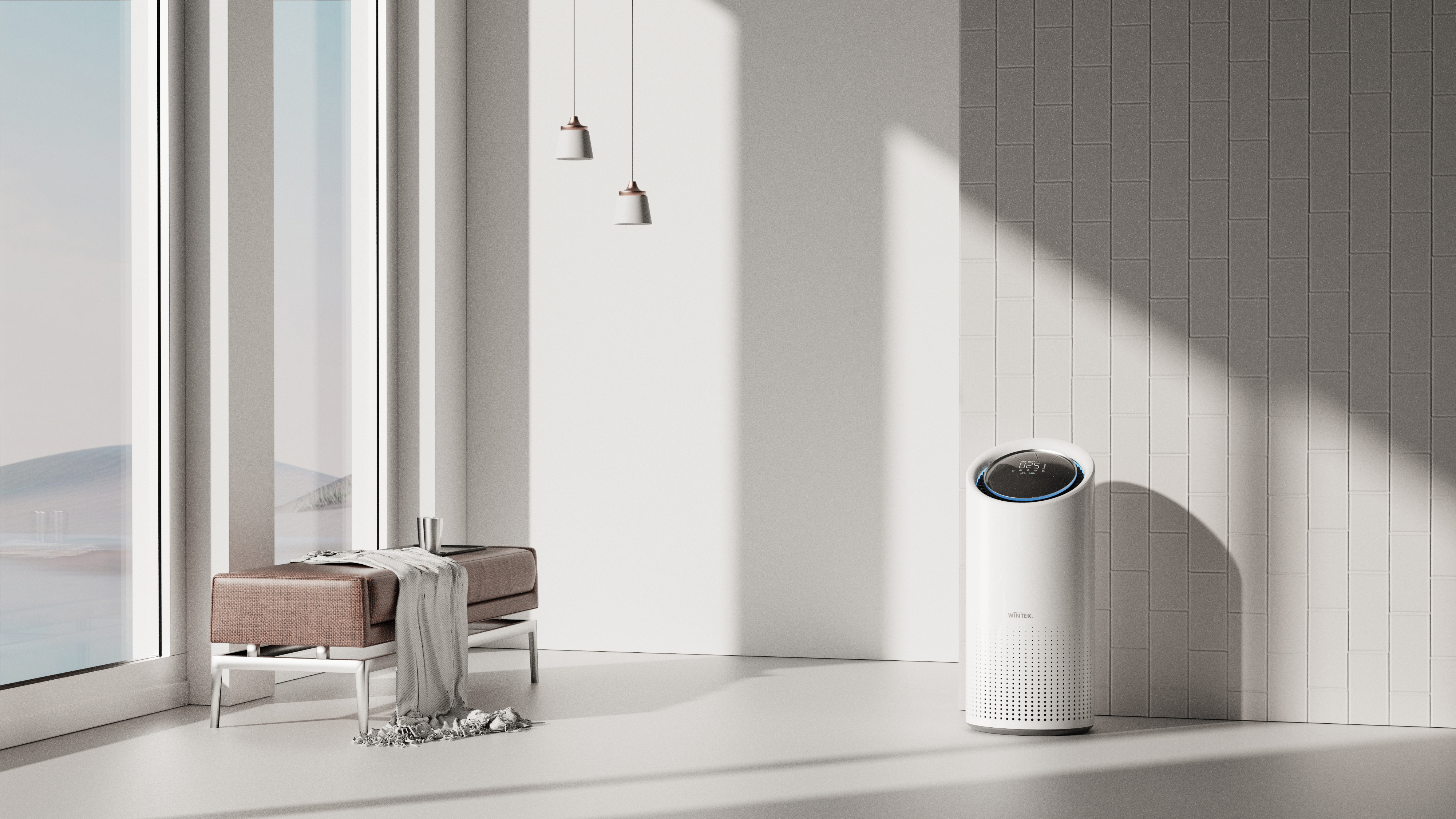 product design，WINTEK，air cleaner，Air health，CMF design，Red design，