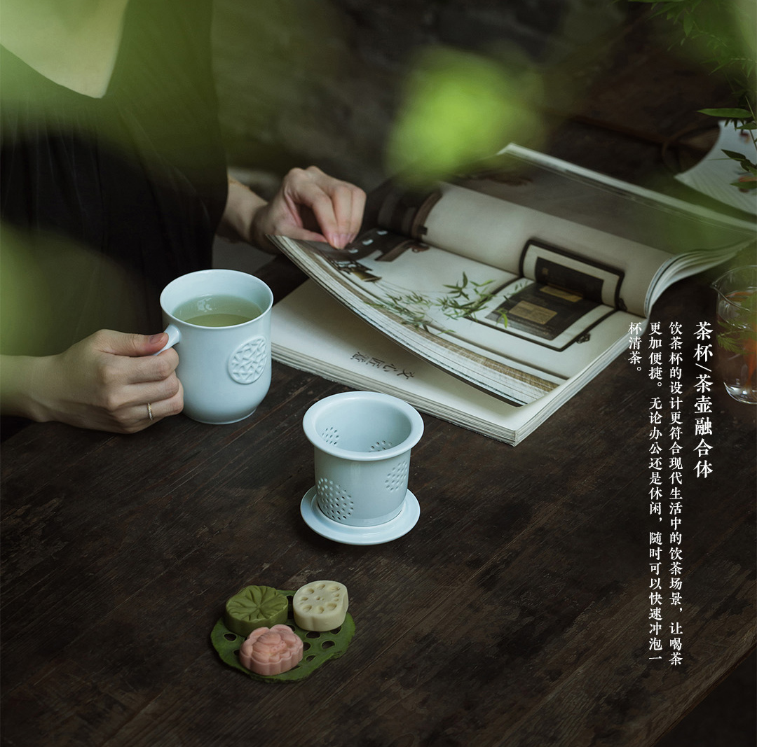 ceramics，tea set，Tea cup design，Diligent design，New Chinese style，National style，Jiangnan，gardens，