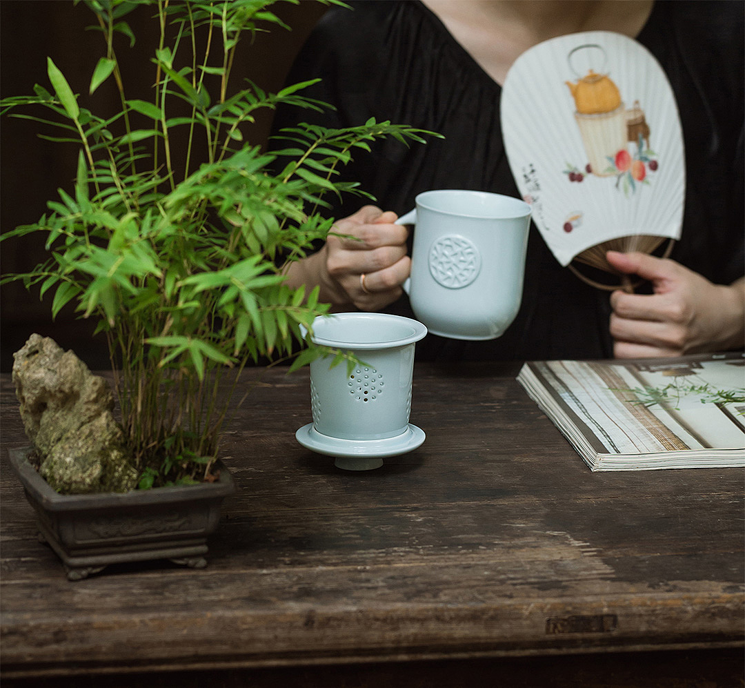 ceramics，tea set，Tea cup design，Diligent design，New Chinese style，National style，Jiangnan，gardens，