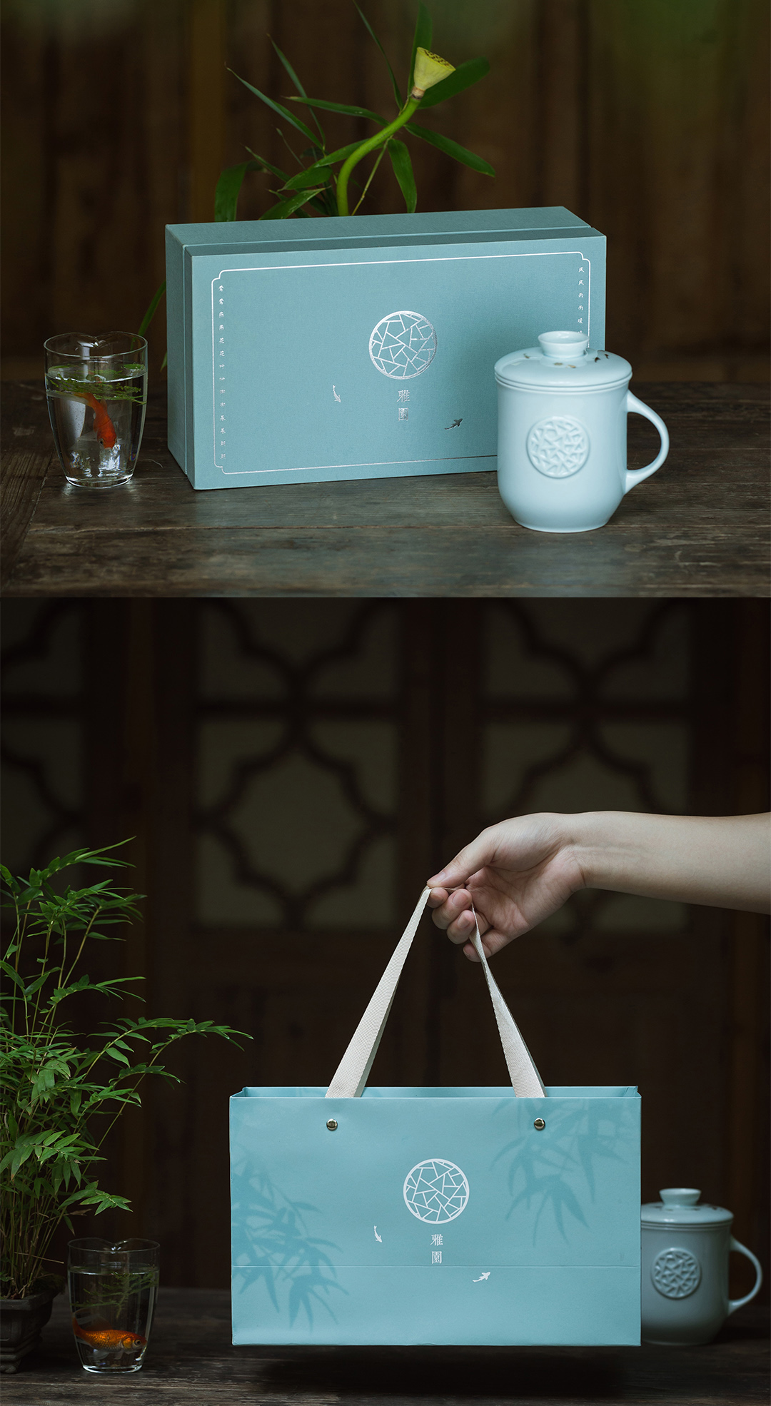 ceramics，tea set，Tea cup design，Diligent design，New Chinese style，National style，Jiangnan，gardens，