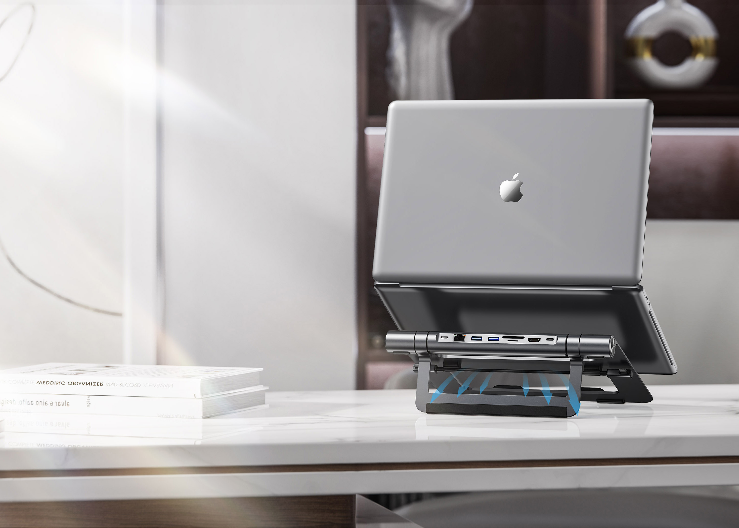 product design，Notebook bracket，Multifunctional design，Docking station，pragmatism，3C digital，Electronic technology，Notebook accessories，