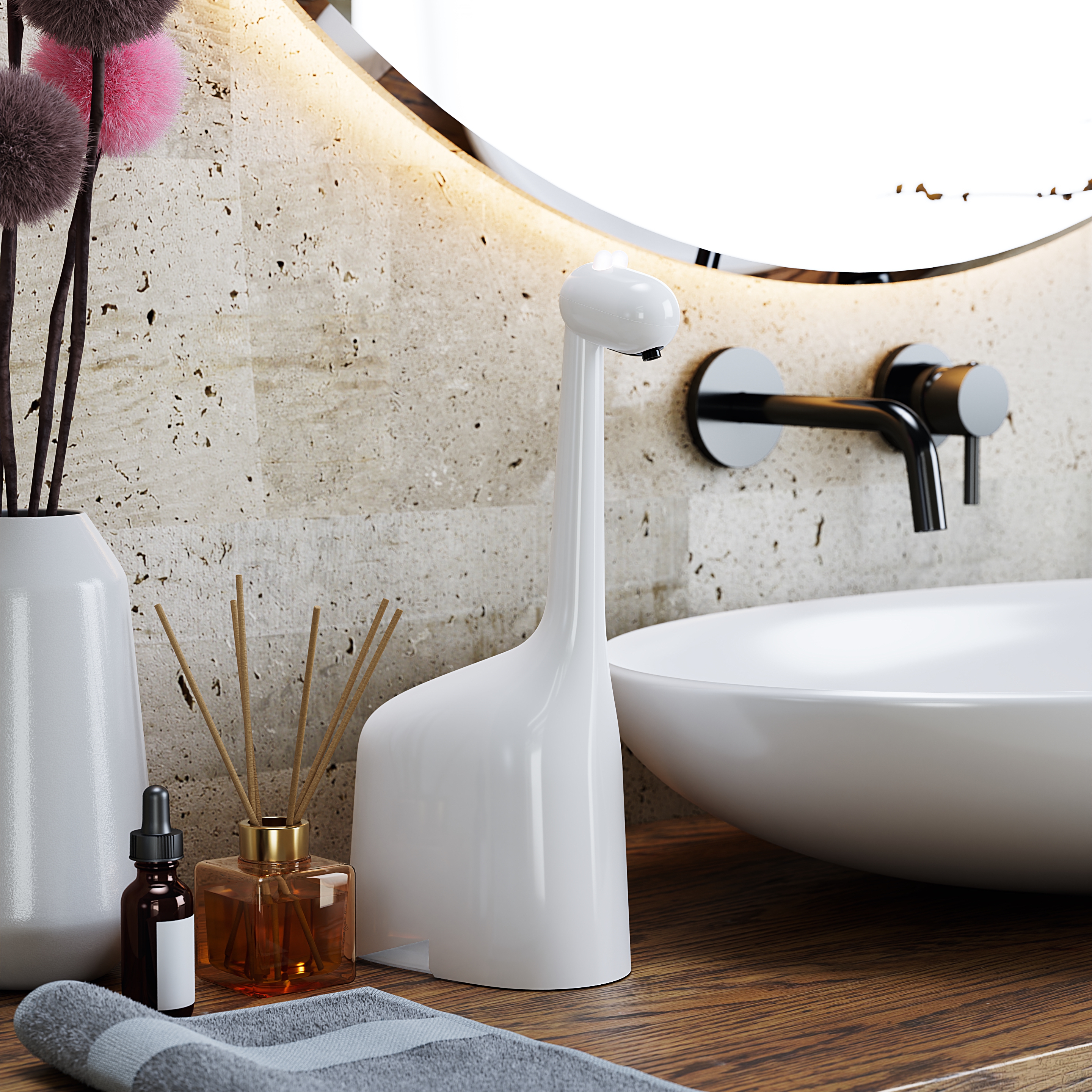 giraffe，Liquid soap，automatic，Children's products，Home Furnishing，product design，3D rendering，three-dimensional，