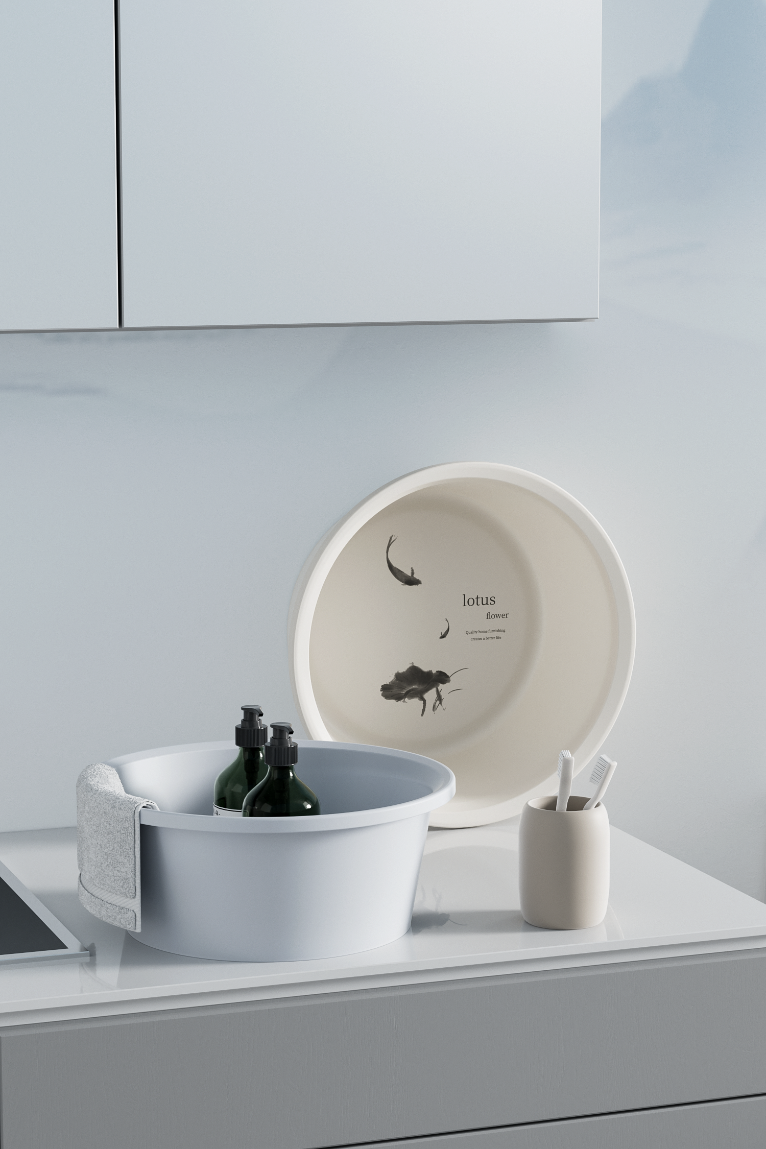 Washbasin，Ink and wash，Oriental charm，