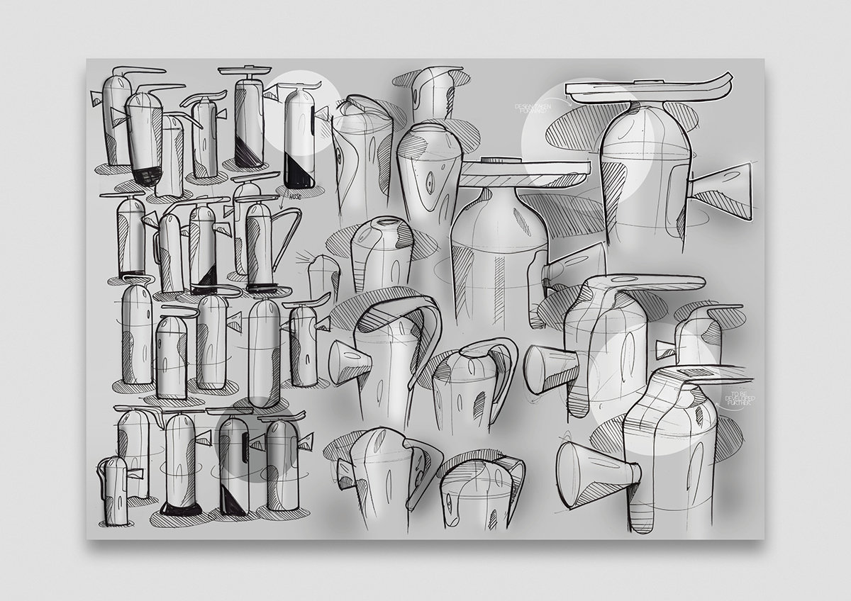 Fire Extinguisher，Aerosol tank mechanism，Molded aluminum alloy，polyurethane，brass，Release button，Sliding lock，