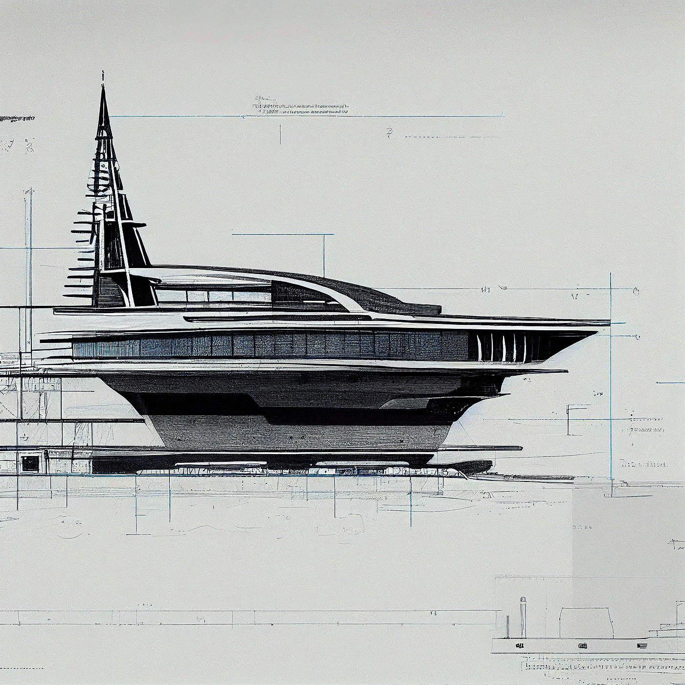 Design sketch，Yacht Design ，yacht，product design，