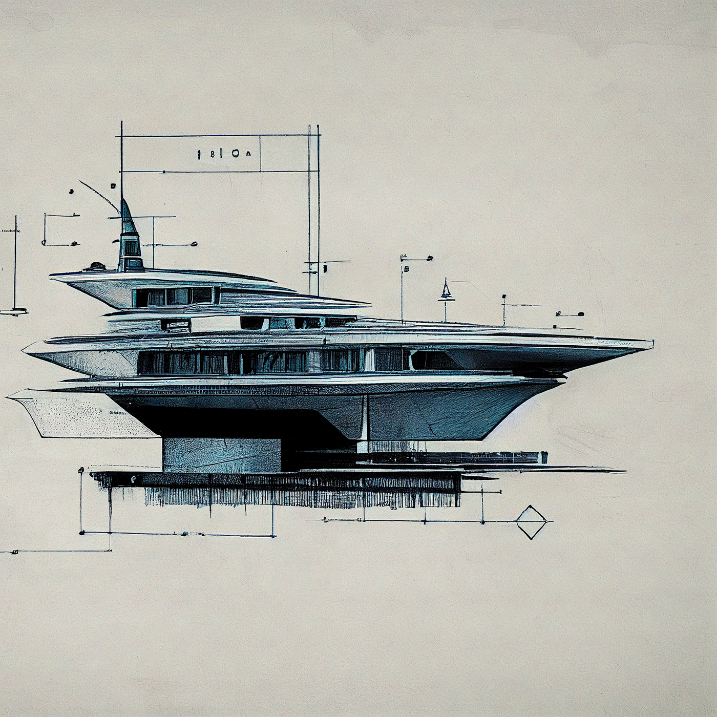 Design sketch，Yacht Design ，yacht，product design，