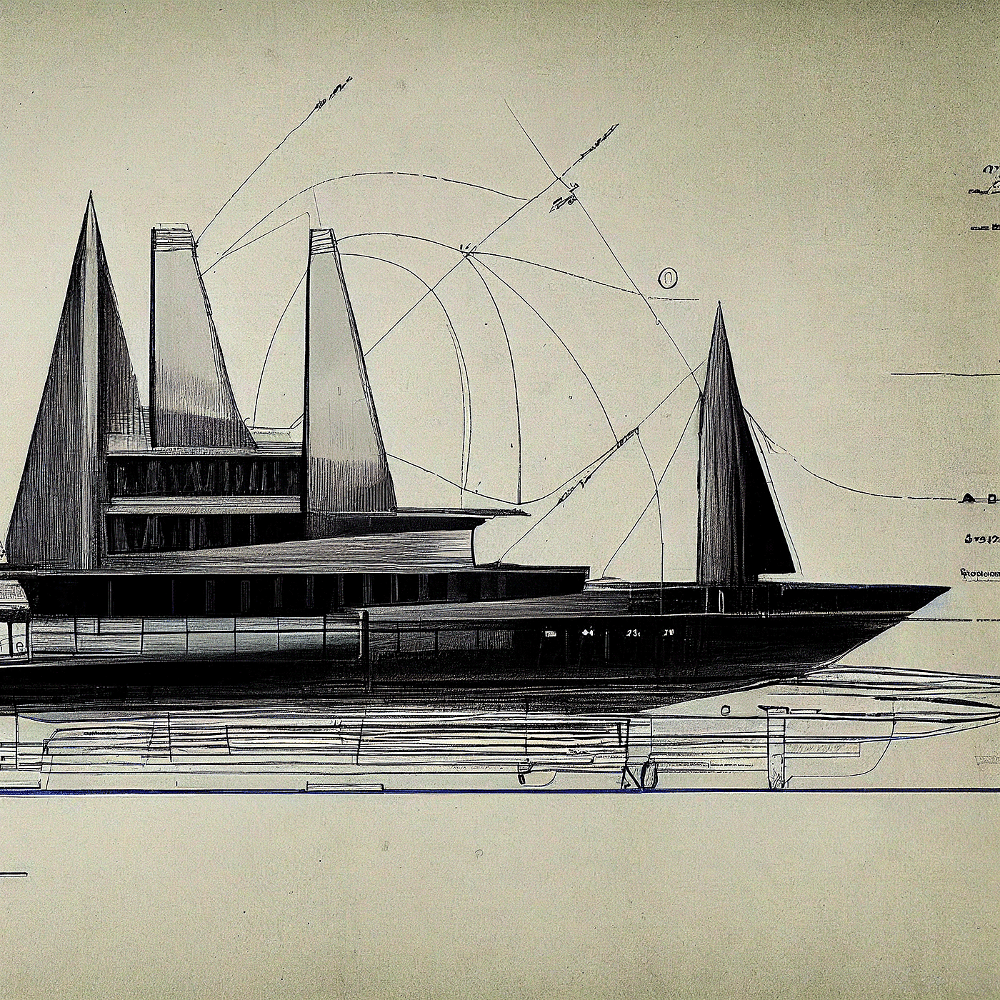 Design sketch，Yacht Design ，yacht，product design，