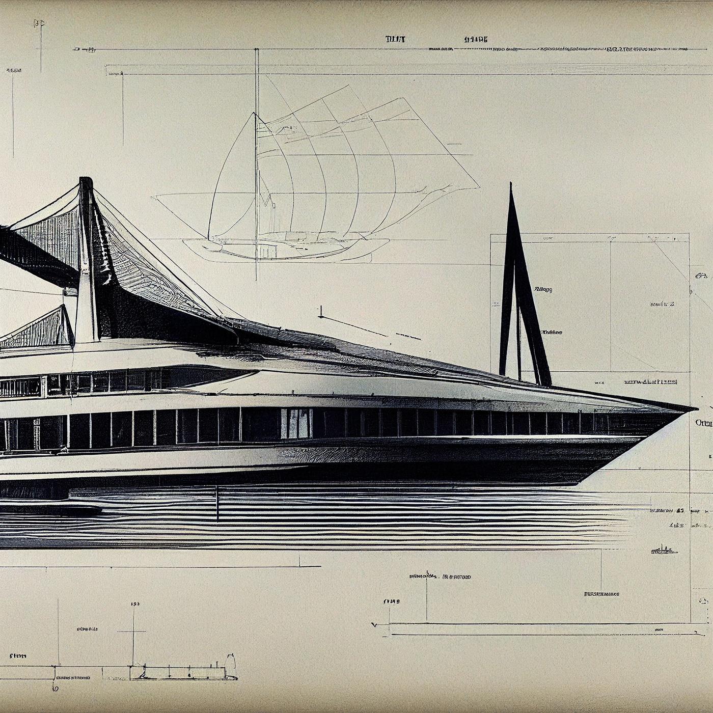 Design sketch，Yacht Design ，yacht，product design，