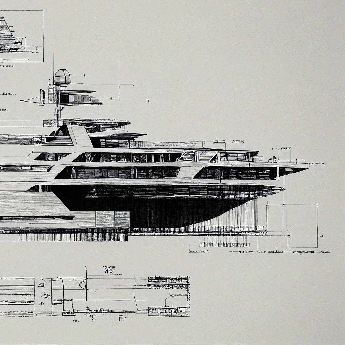 Design sketch，Yacht Design ，yacht，product design，