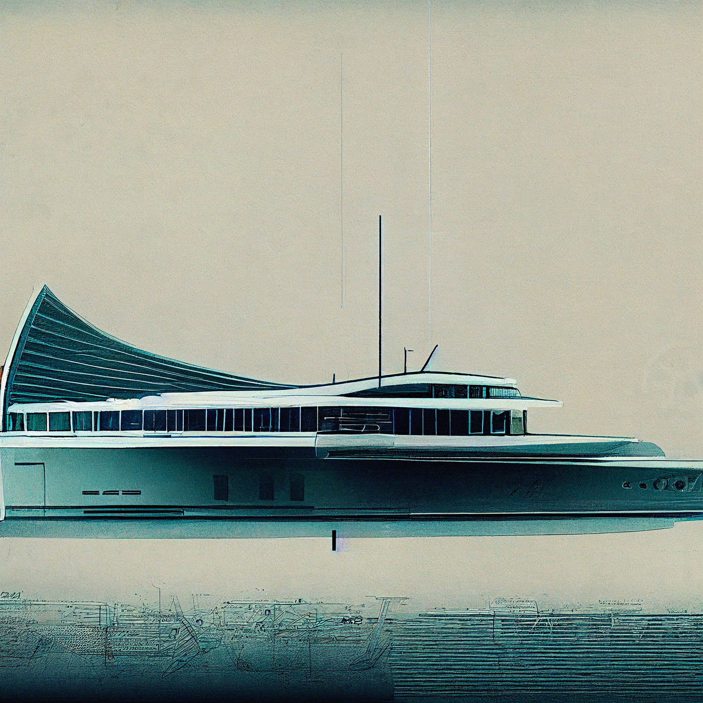 Design sketch，Yacht Design ，yacht，product design，