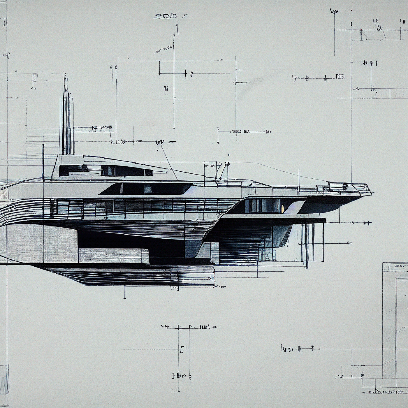 Design sketch，Yacht Design ，yacht，product design，