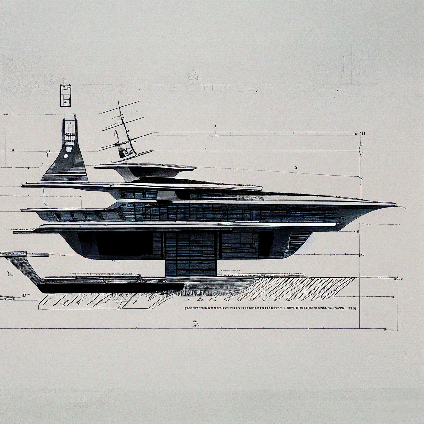 Design sketch，Yacht Design ，yacht，product design，