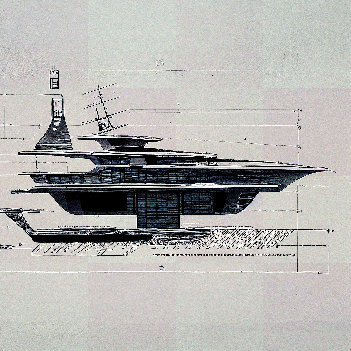 Design sketch，Yacht Design ，yacht，product design，